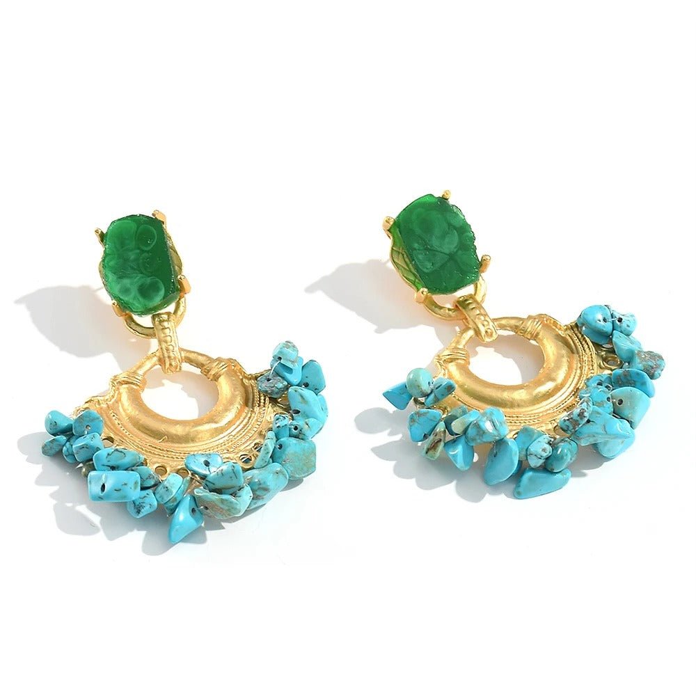 Vintage Rhinestone Drop Earrings - Oreela