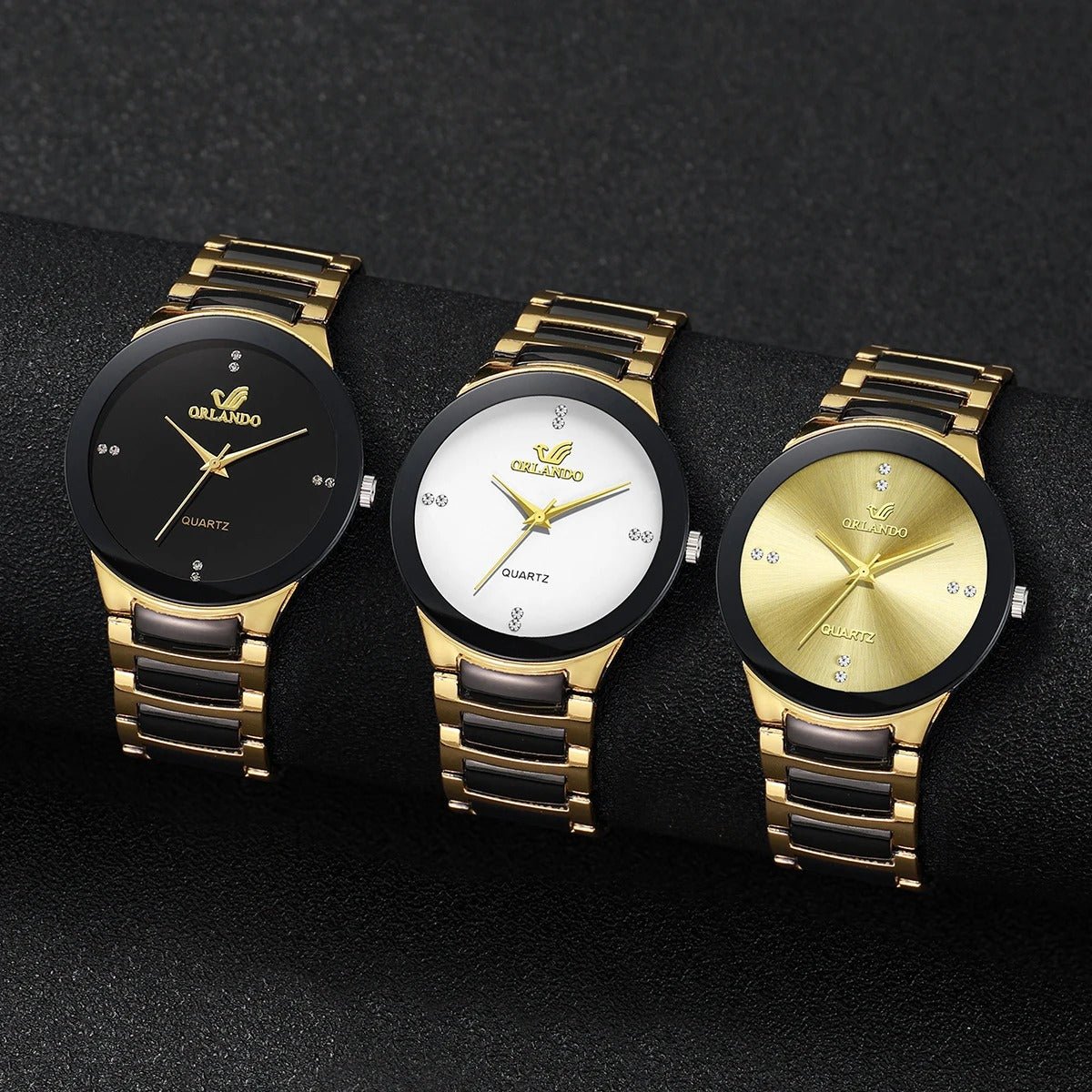 Men’s Black Stainless Steel Quartz Watch - Oreela