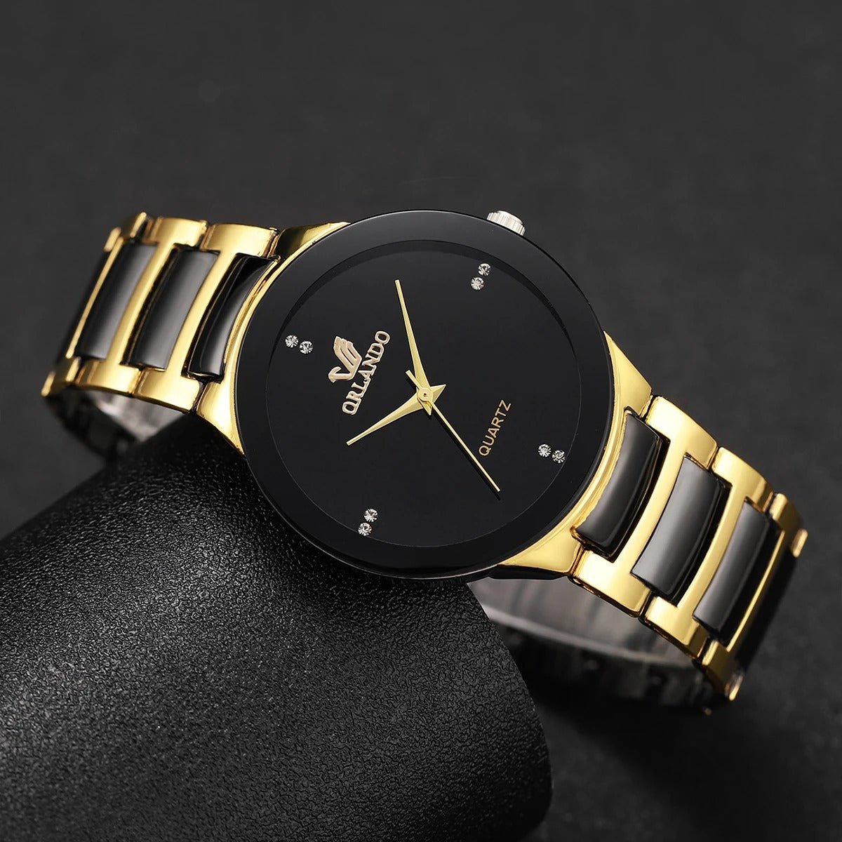 Men’s Black Stainless Steel Quartz Watch - Oreela