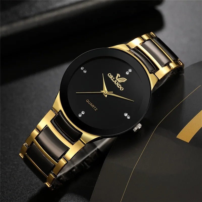 Men’s Black Stainless Steel Quartz Watch - Oreela