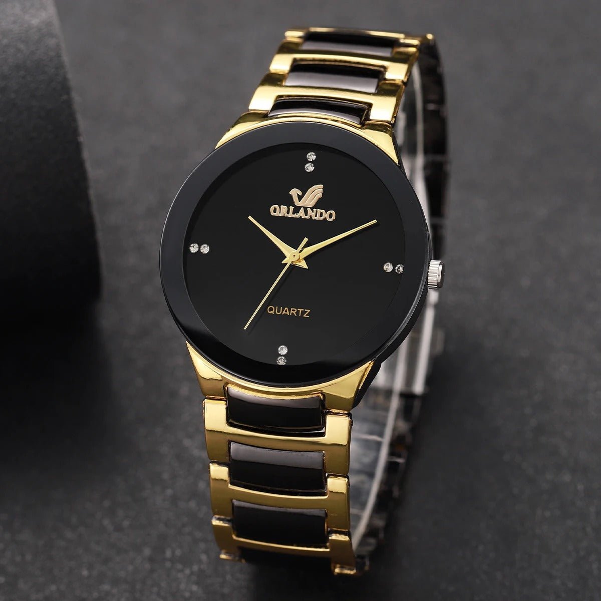 Men’s Black Stainless Steel Quartz Watch - Oreela