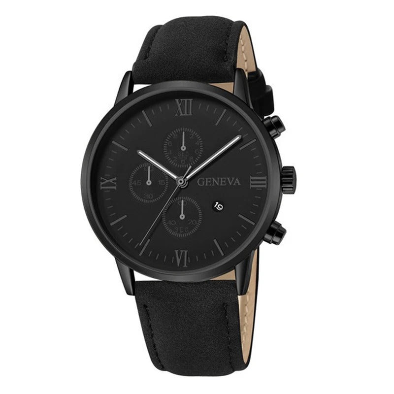 Men’s Leather Band Quartz Watch - Oreela