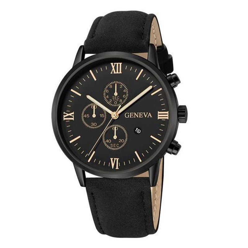 Men’s Leather Band Quartz Watch - Oreela