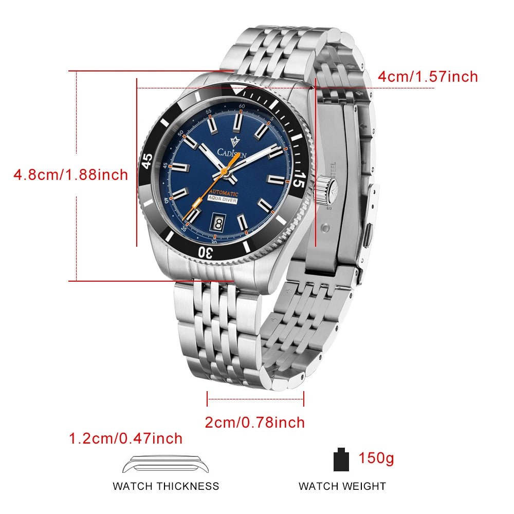 NEW 2025 CADISEN Men's Watch NH35A Ceramic Bezel 10Bar Waterproof - Oreela