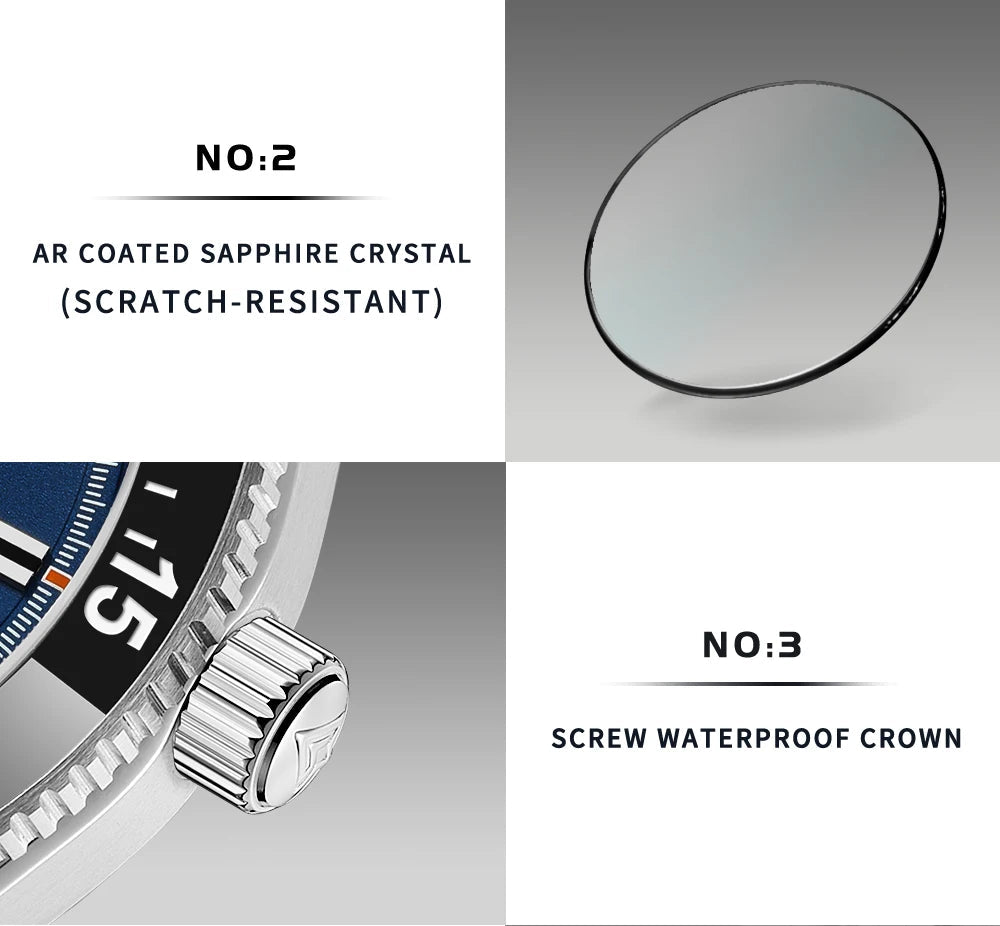 NEW 2025 CADISEN Men's Watch NH35A Ceramic Bezel 10Bar Waterproof - Oreela