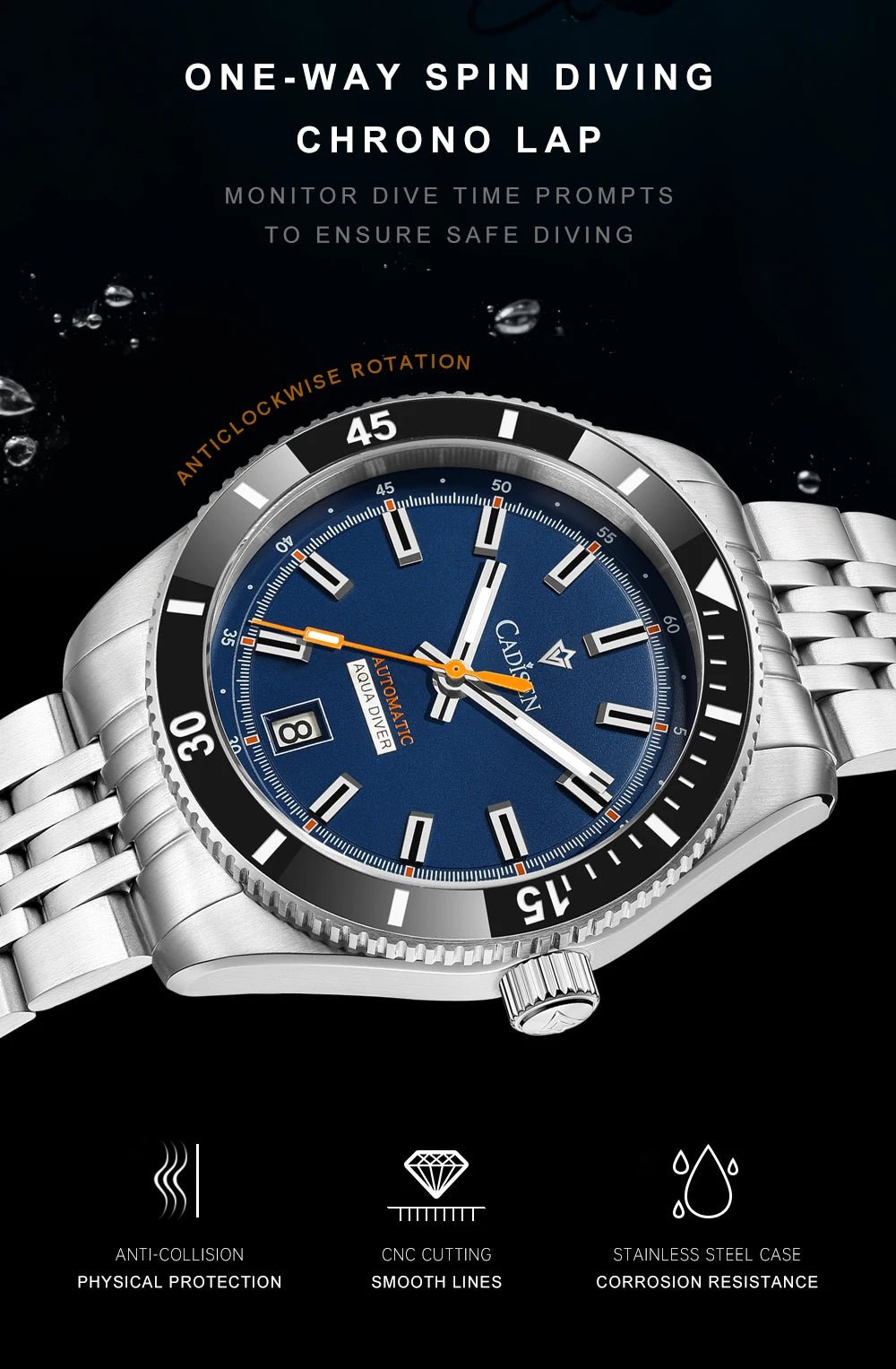 NEW 2025 CADISEN Men's Watch NH35A Ceramic Bezel 10Bar Waterproof - Oreela