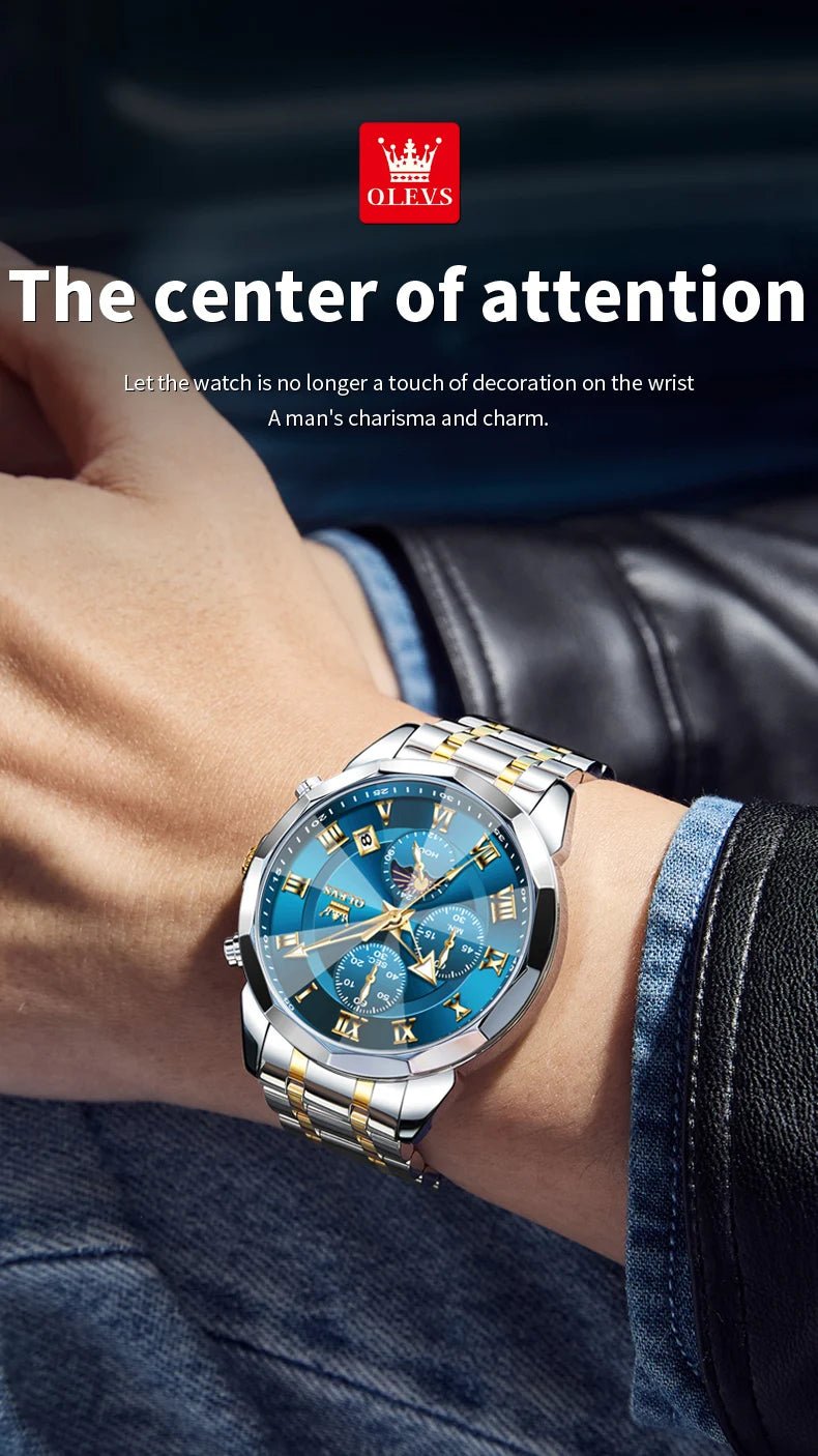 OLEVS Brand Original Men's Watch High end Quartz - Oreela