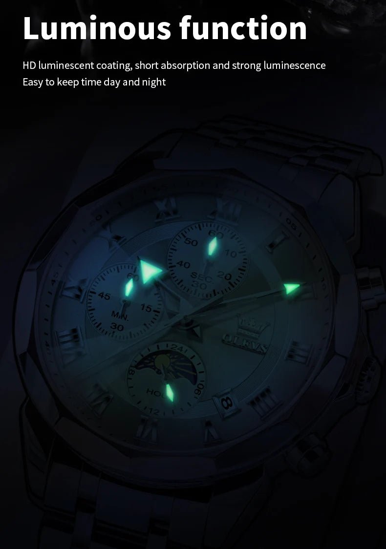 OLEVS Brand Original Men's Watch High end Quartz - Oreela