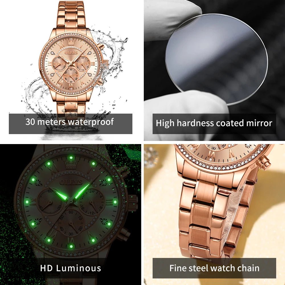 OLEVS Exclusive Women's Watch Elegant Rose Gold - Oreela