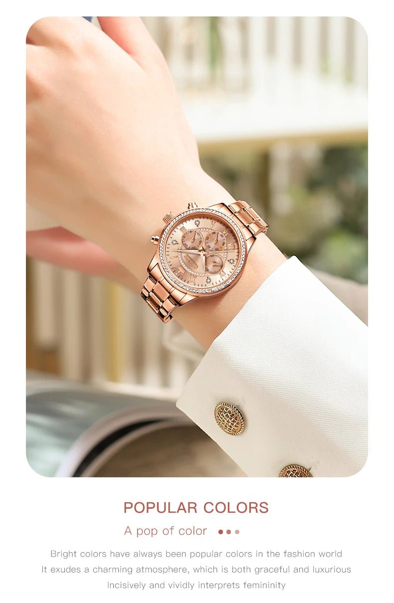 OLEVS Exclusive Women's Watch Elegant Rose Gold - Oreela
