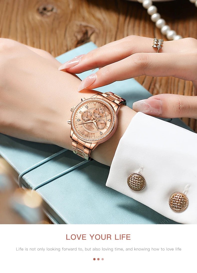 OLEVS Exclusive Women's Watch Elegant Rose Gold - Oreela