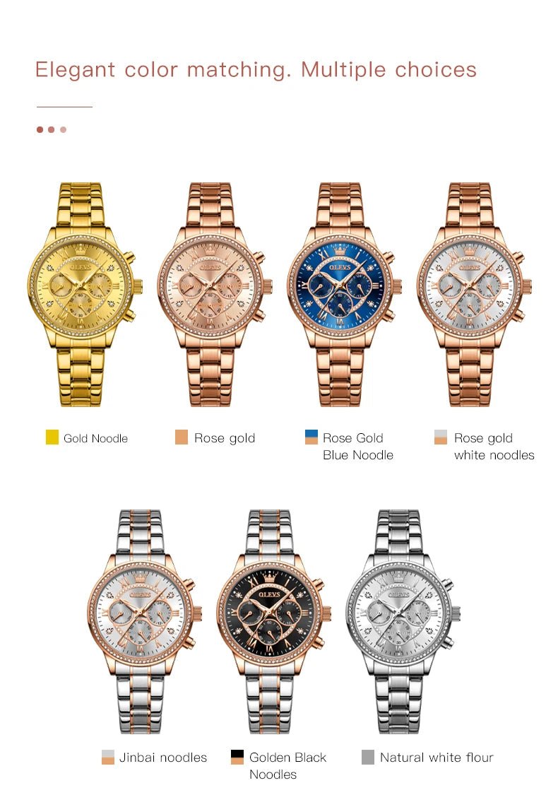 OLEVS Exclusive Women's Watch Elegant Rose Gold - Oreela