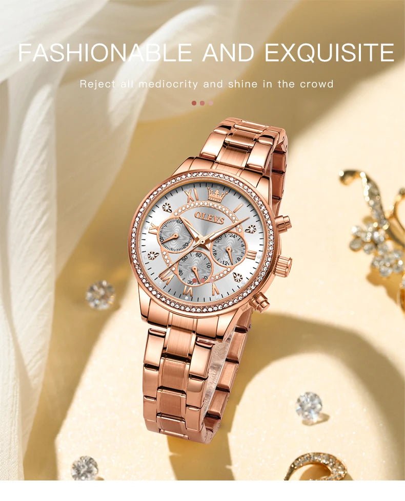 OLEVS Exclusive Women's Watch Elegant Rose Gold - Oreela