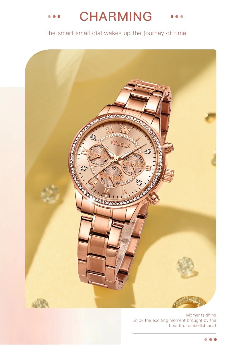 OLEVS Exclusive Women's Watch Elegant Rose Gold - Oreela