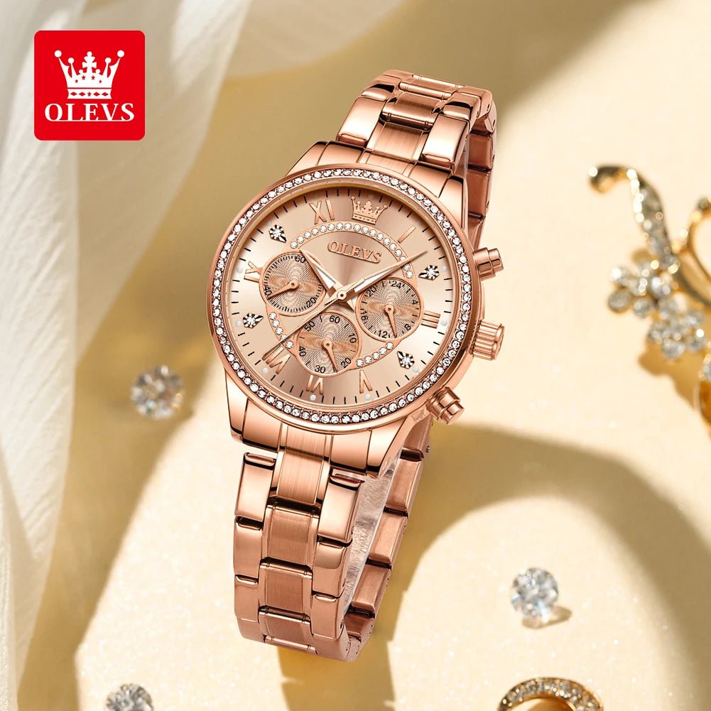 OLEVS Exclusive Women's Watch Elegant Rose Gold - Oreela