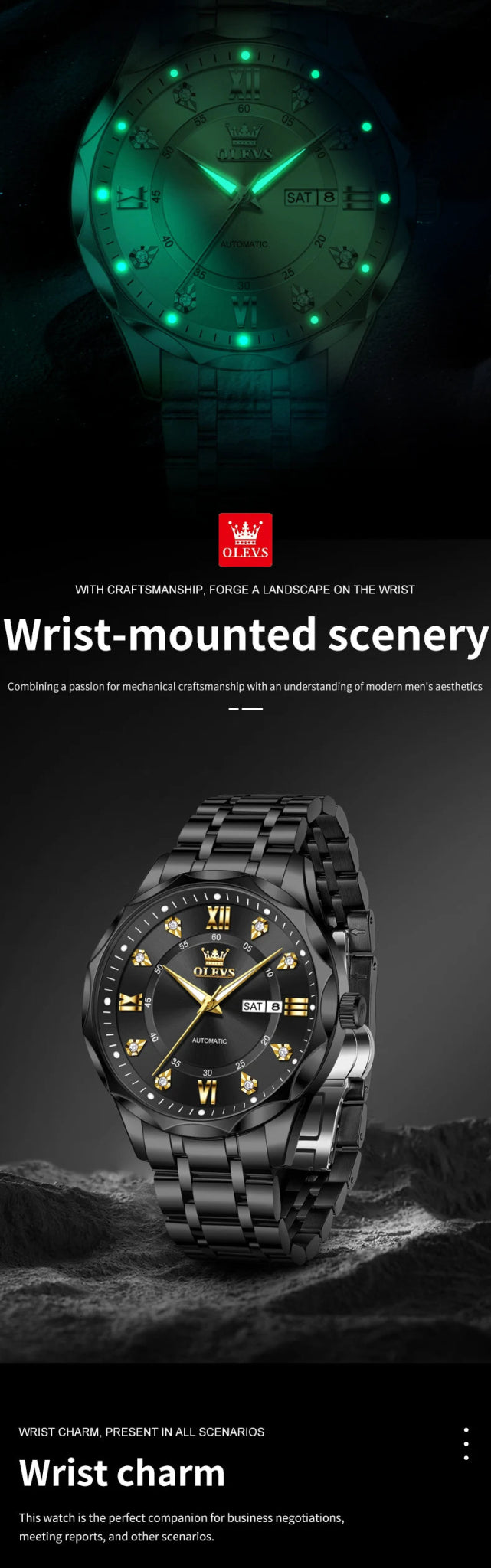 OLEVS Men's Watch Business Fashion Original Automatic Mechanical - Oreela
