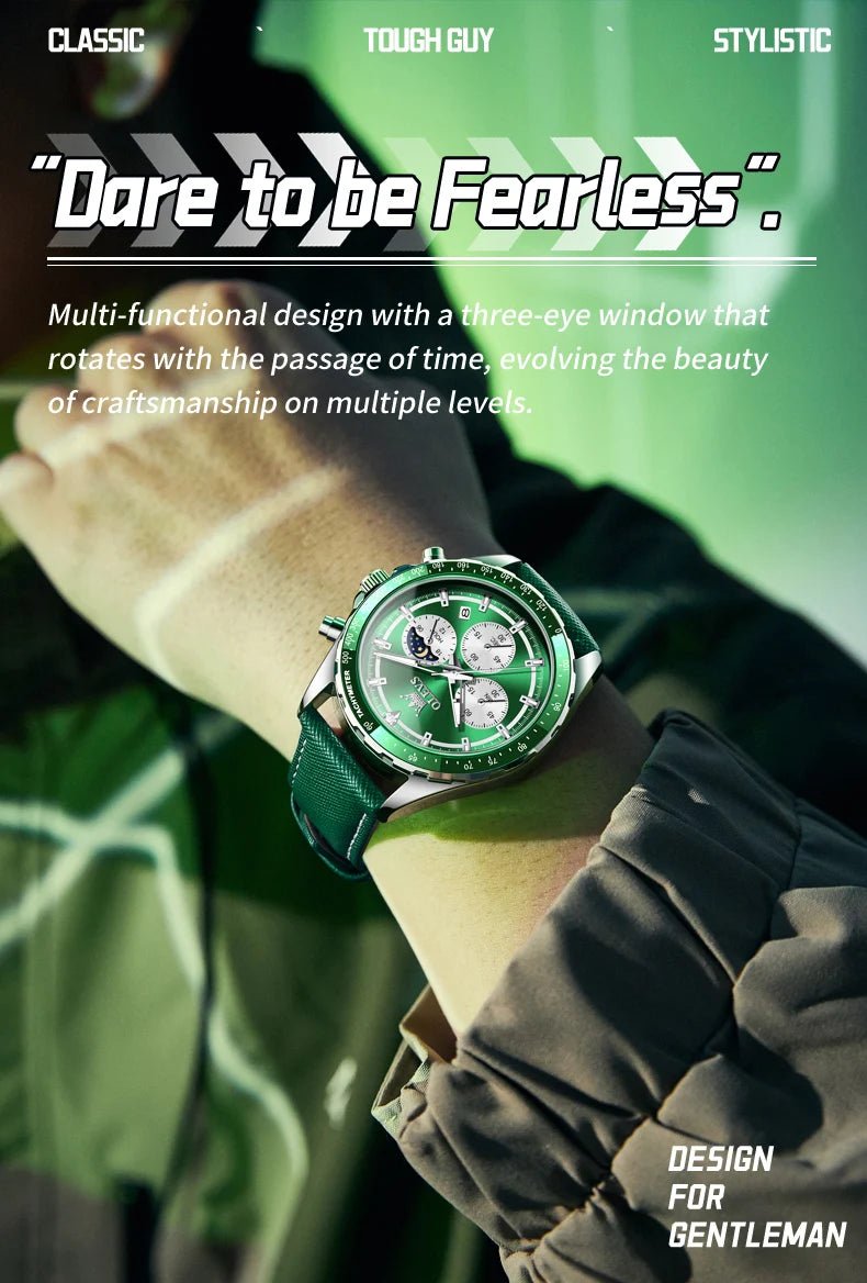 OLEVS Men's Watches Fashion Sports Green - Oreela