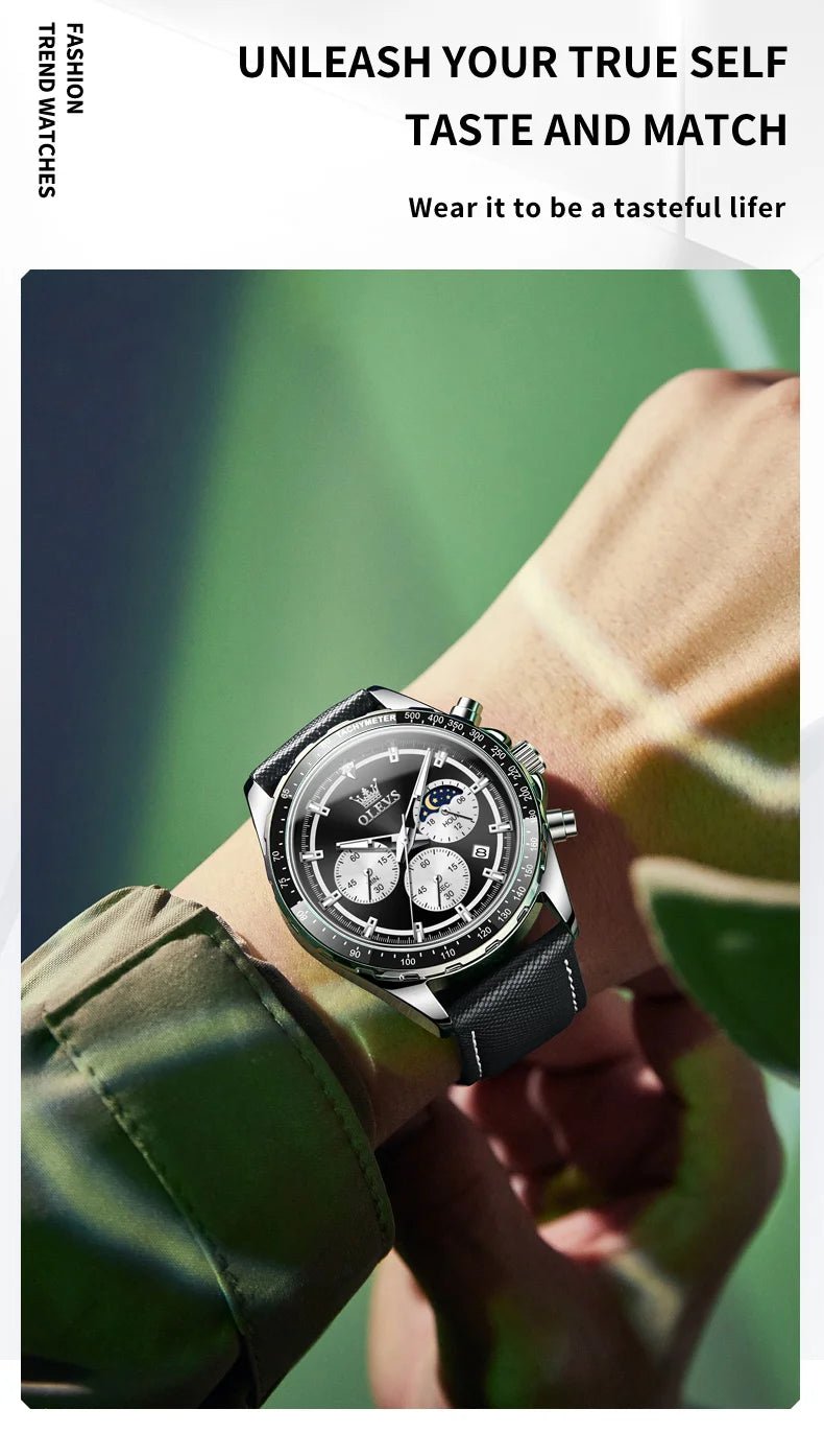 OLEVS Men's Watches Fashion Sports Green - Oreela