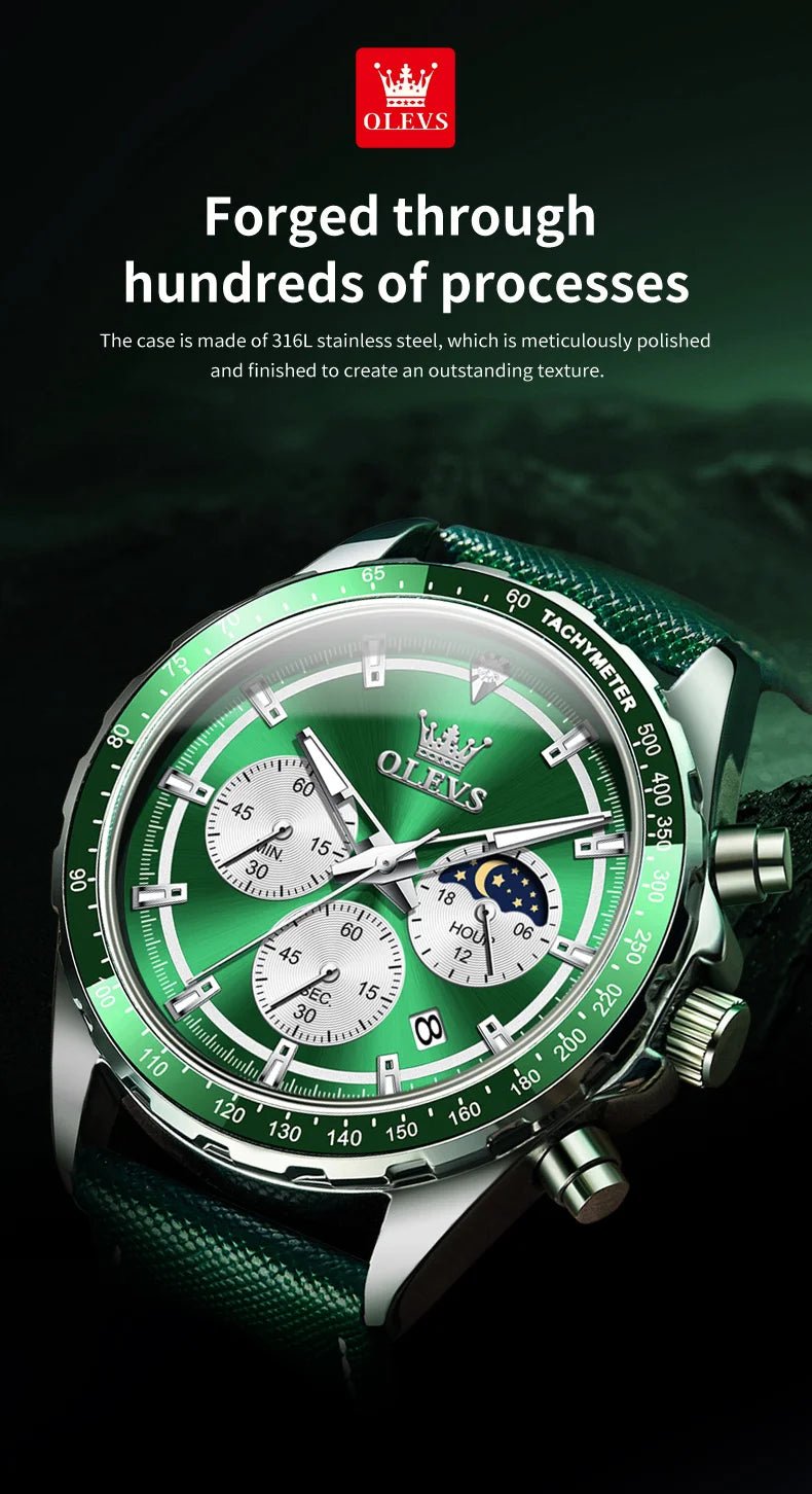OLEVS Men's Watches Fashion Sports Green - Oreela