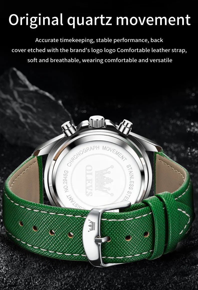 OLEVS Men's Watches Fashion Sports Green - Oreela