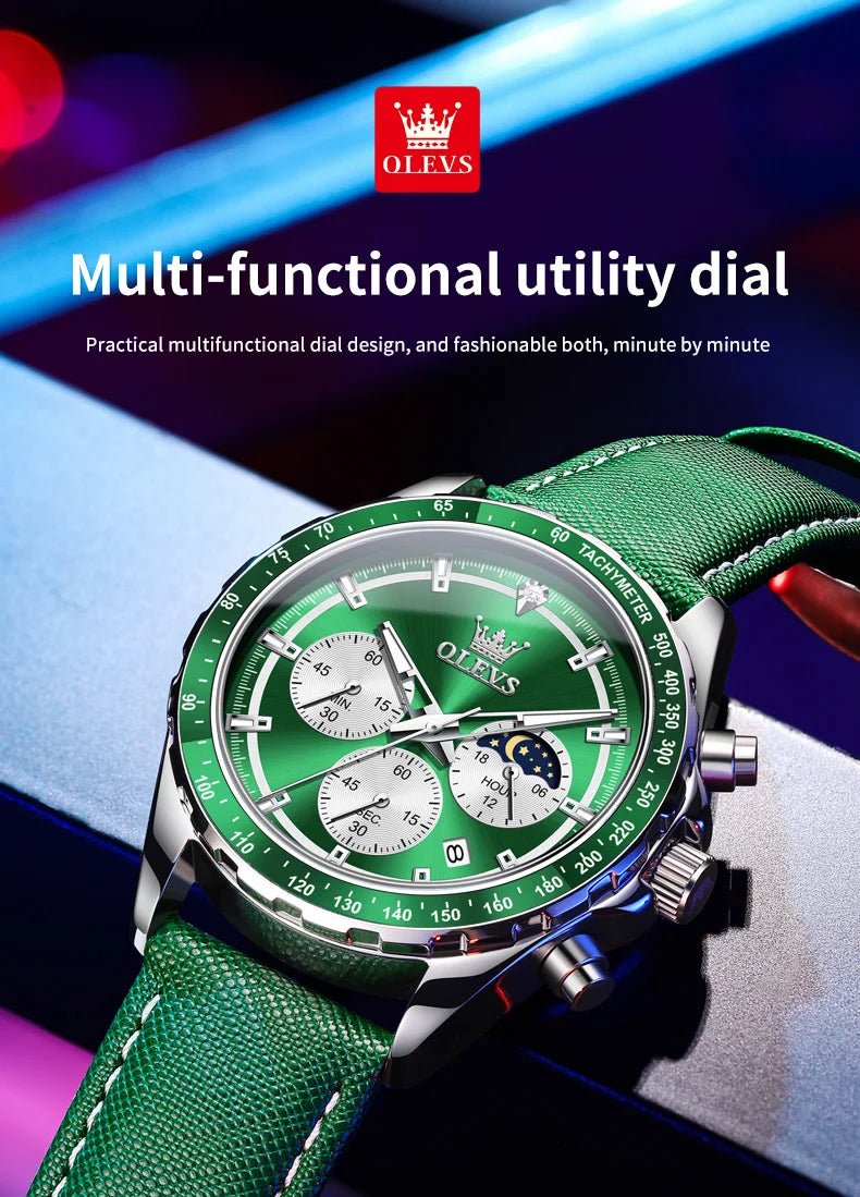 OLEVS Men's Watches Fashion Sports Green - Oreela