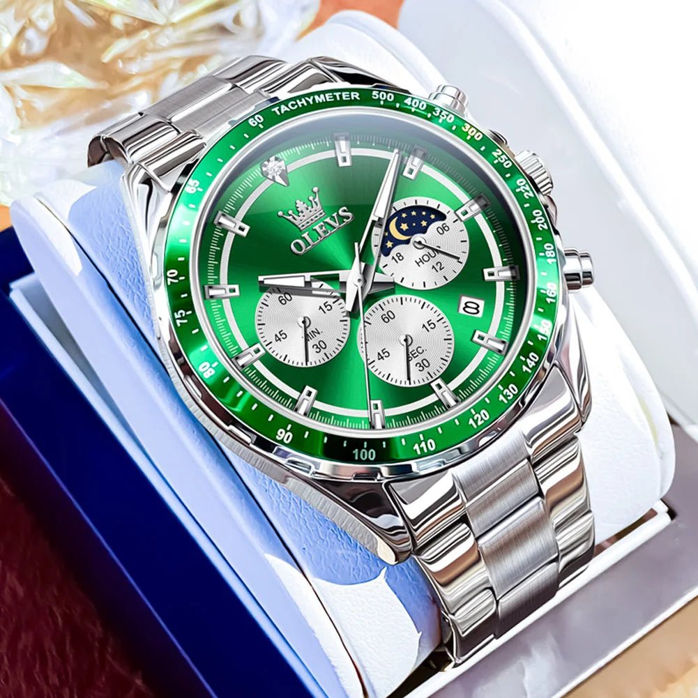 OLEVS Men's Watches Fashion Sports Green - Oreela