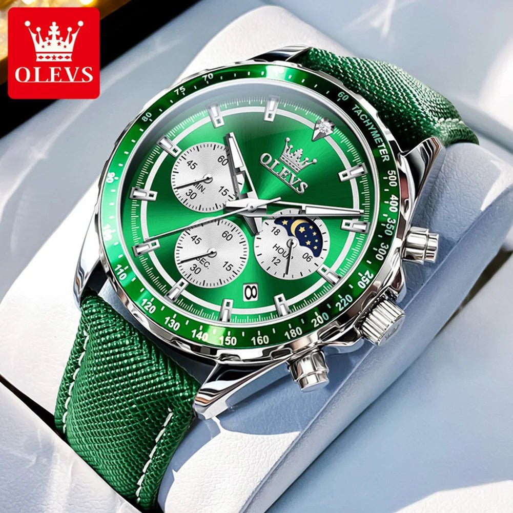 OLEVS Men's Watches Fashion Sports Green - Oreela