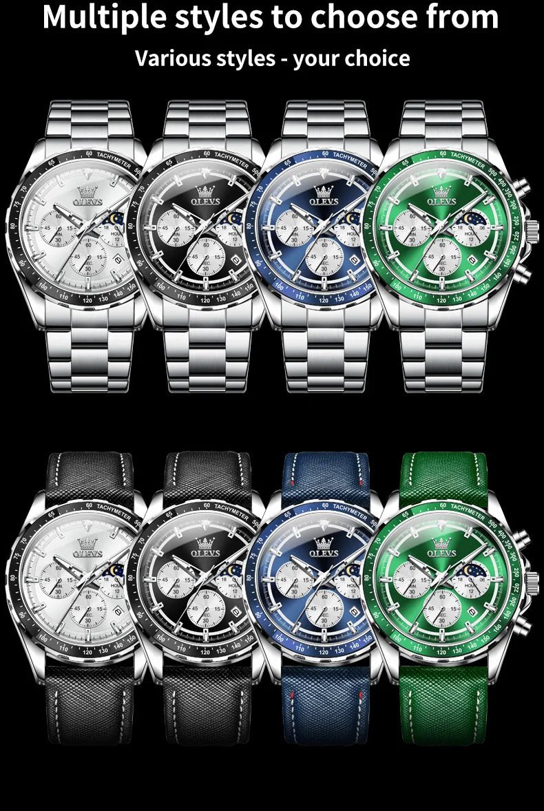 OLEVS Men's Watches Fashion Sports Green - Oreela