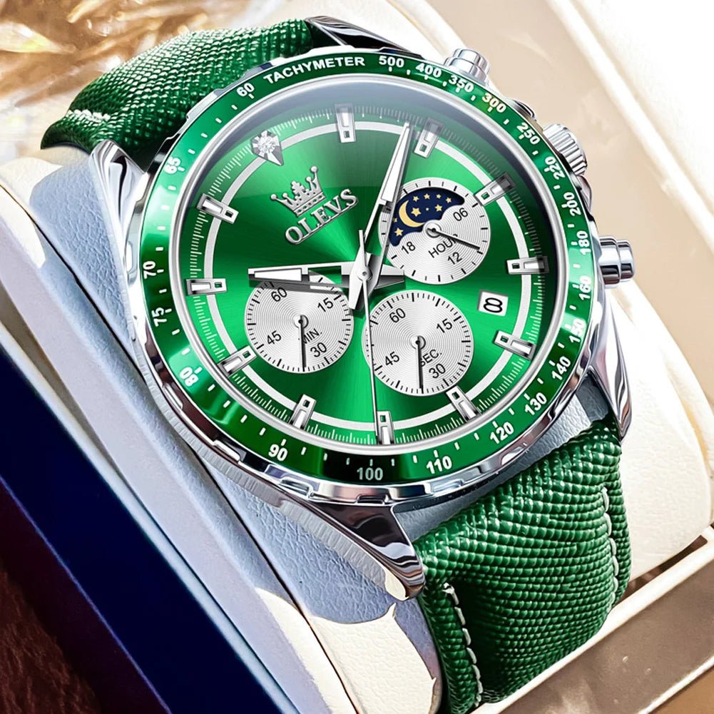 OLEVS Men's Watches Fashion Sports Green - Oreela