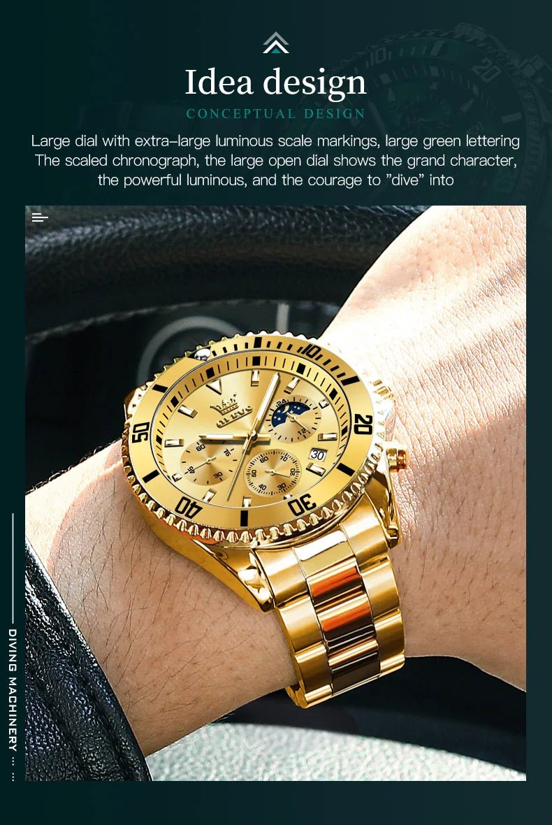 OLEVS Watch For Men Classic with Date Dress Luxury Big Face - Oreela