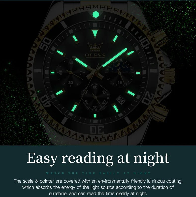 OLEVS Watch For Men Classic with Date Dress Luxury Big Face - Oreela