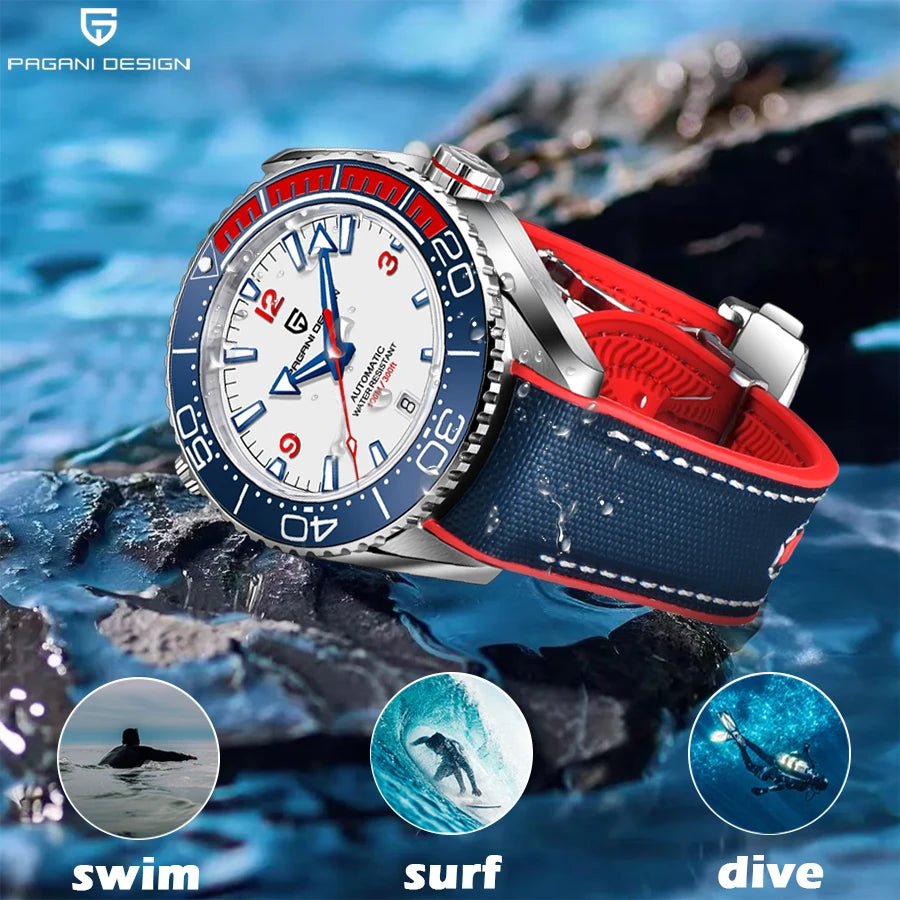 PAGANI DESIGN 100M Waterproof Watch Outdoor Military Sports Ultra Luminous Dial Men's - Oreela