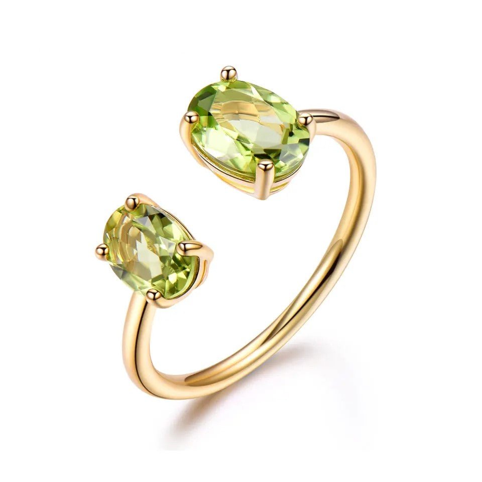 Golden Radiance Natural Peridot Ring - Oreela