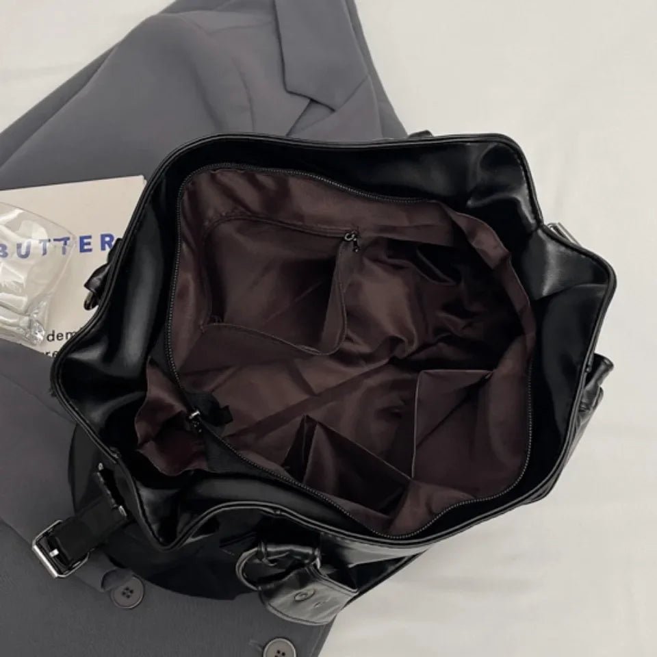 Retro Brand Roomy Shoulder Bag Female Luxury Solid Color Classic Crossbody Bag Large Capacity Style Soft PU Leather Tote Bag - Oreela