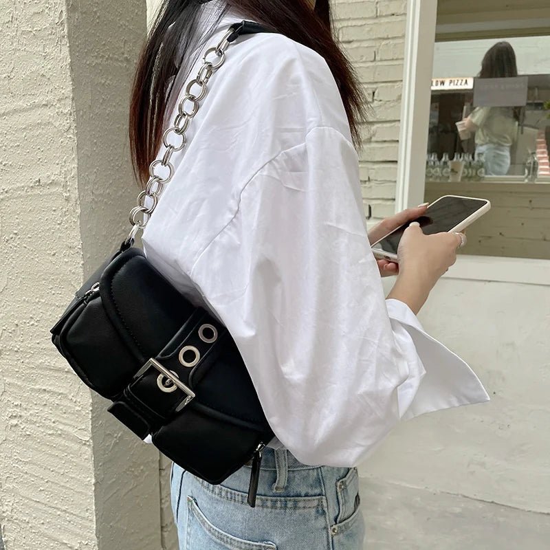 Retro LeatherWomen's Chain Small Shoulder Bag - Oreela