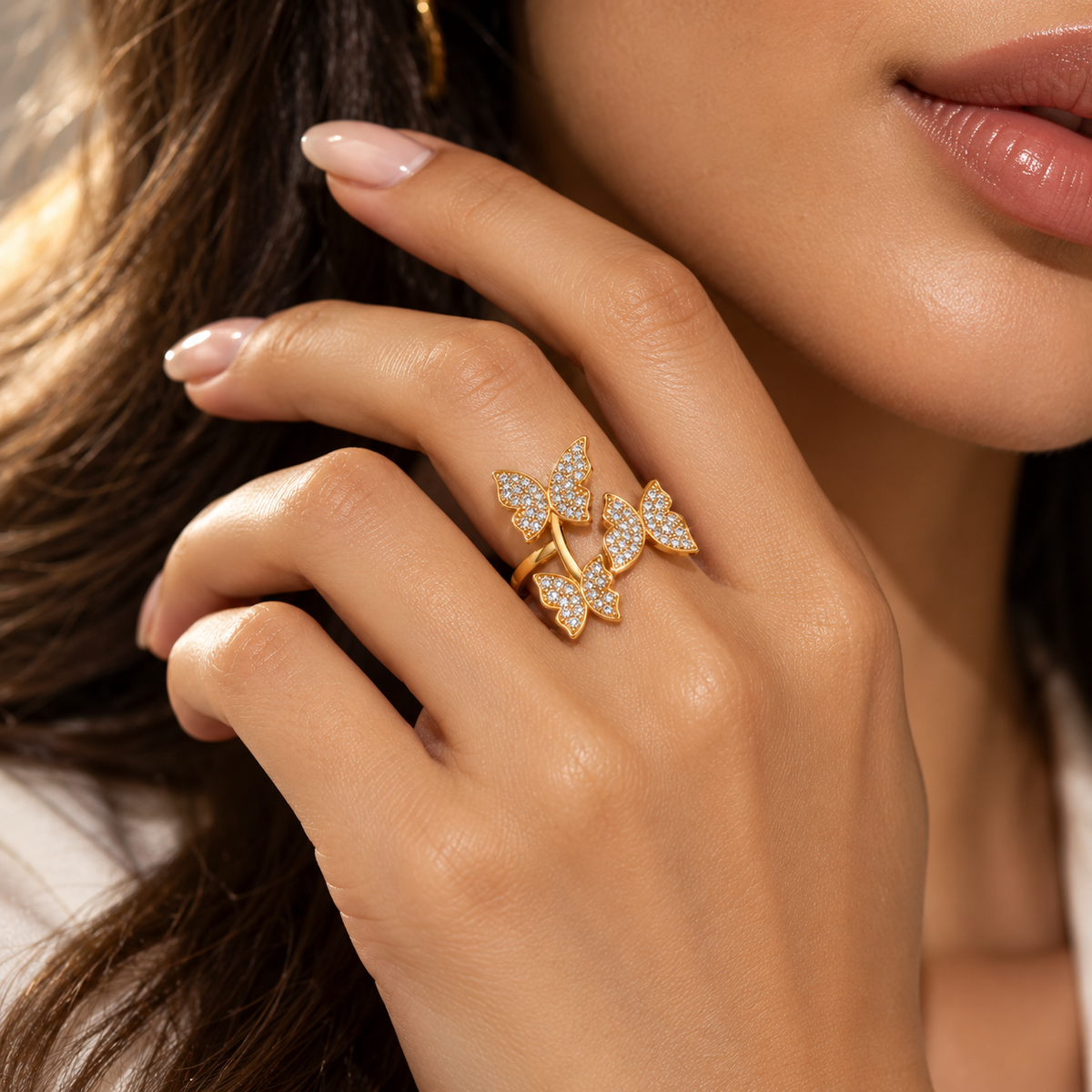 Golden Butterfly Ring