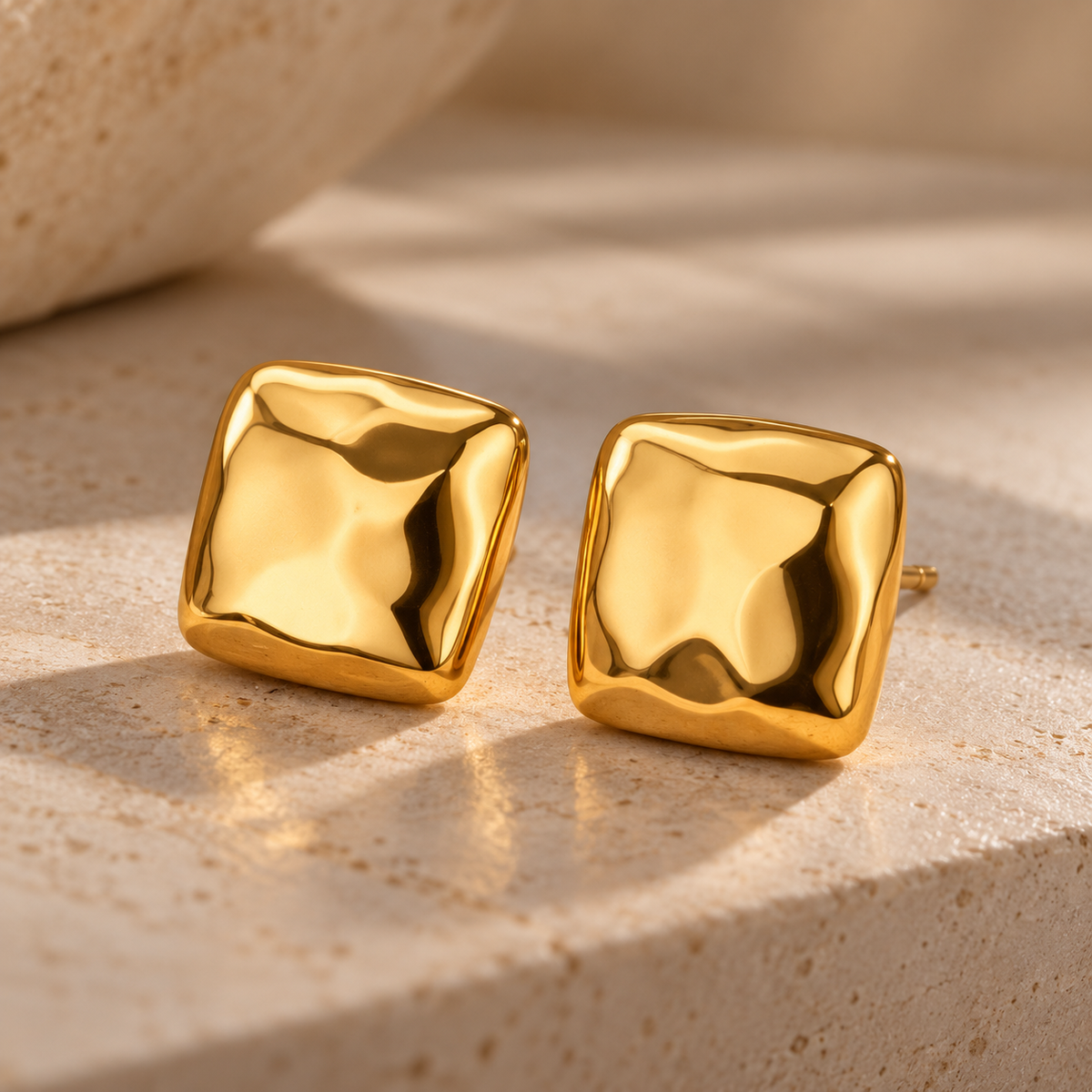 Golden Mirage Stud Earrings