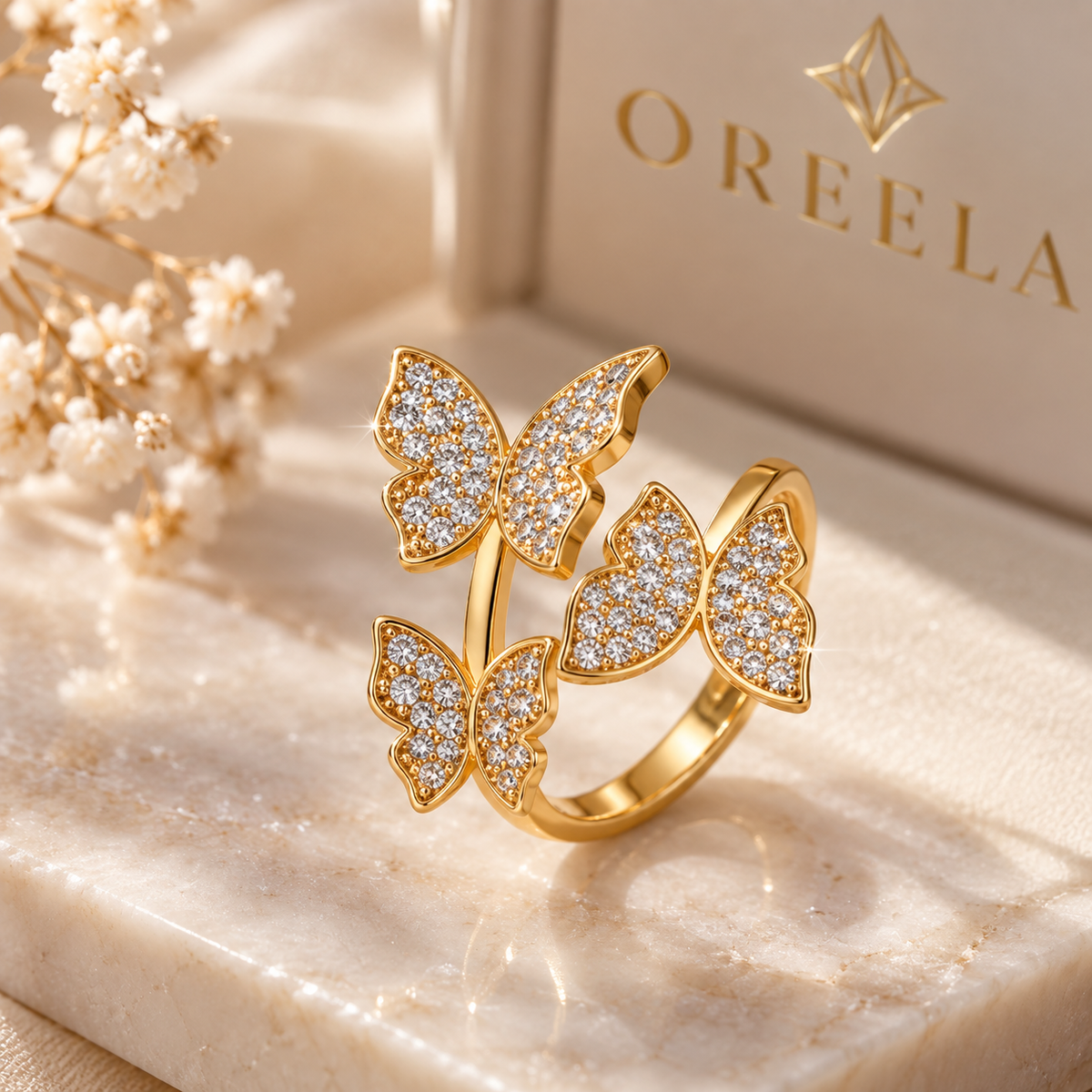 Golden Butterfly Ring