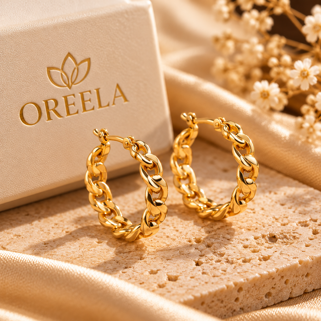 Golden Chain Hoops