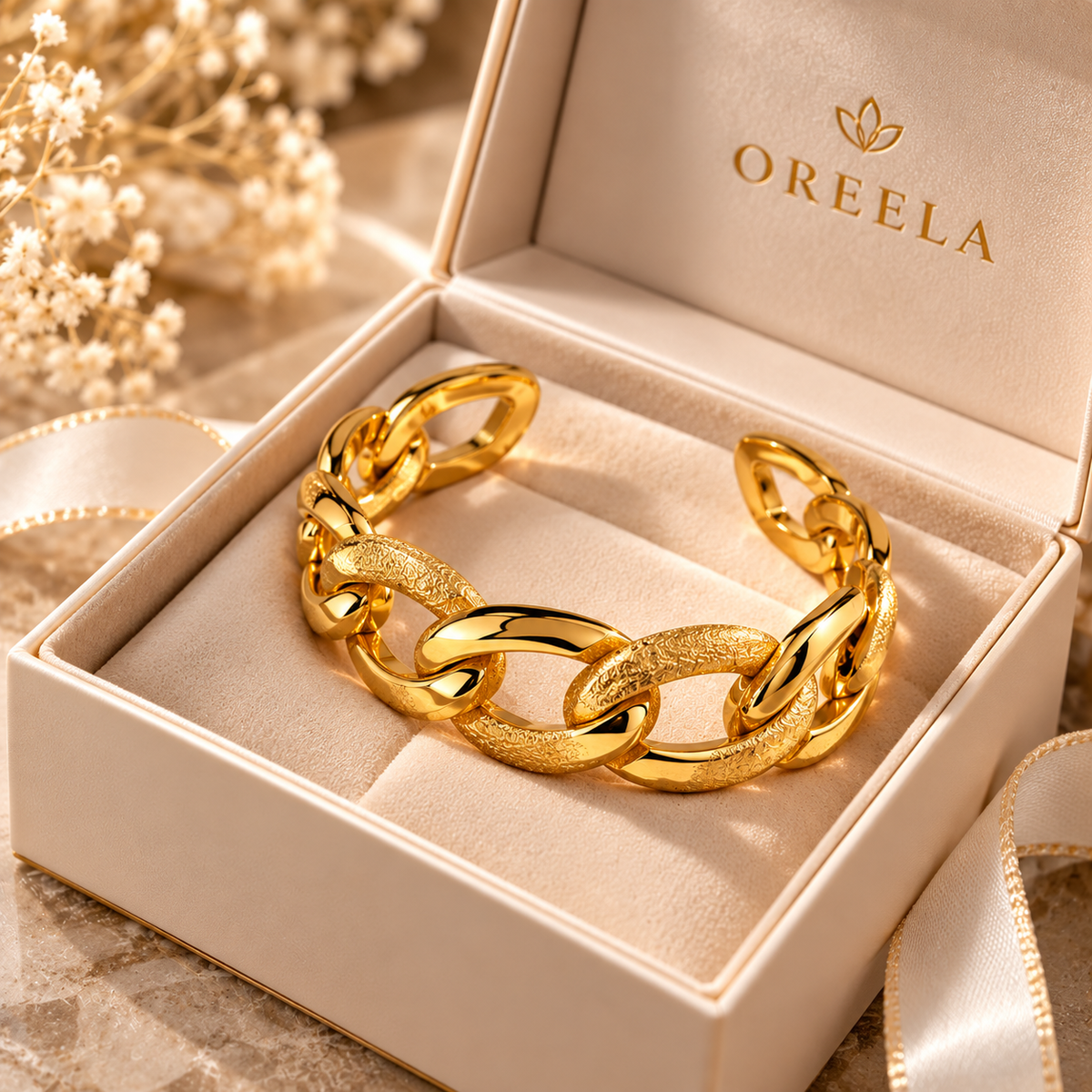 Golden Chain Cuff Bracelet