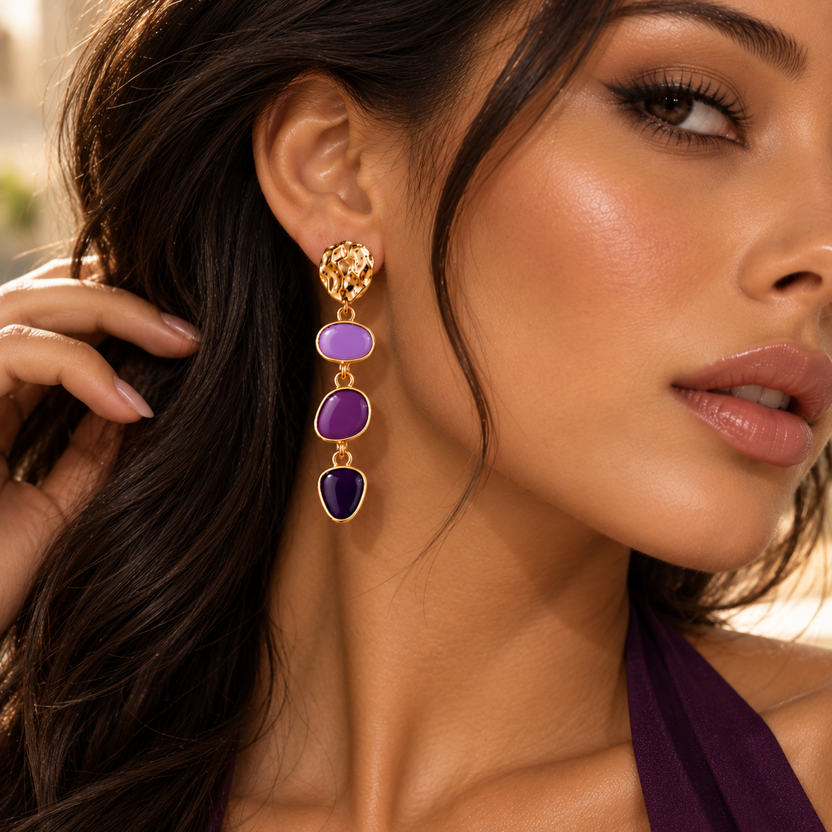 Gemstone Drop Earrings