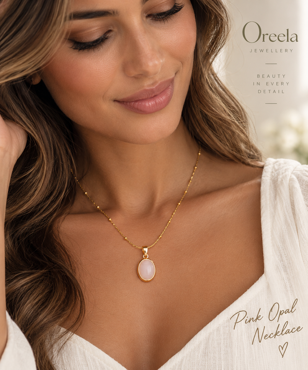 Pink Opal Stone Necklace