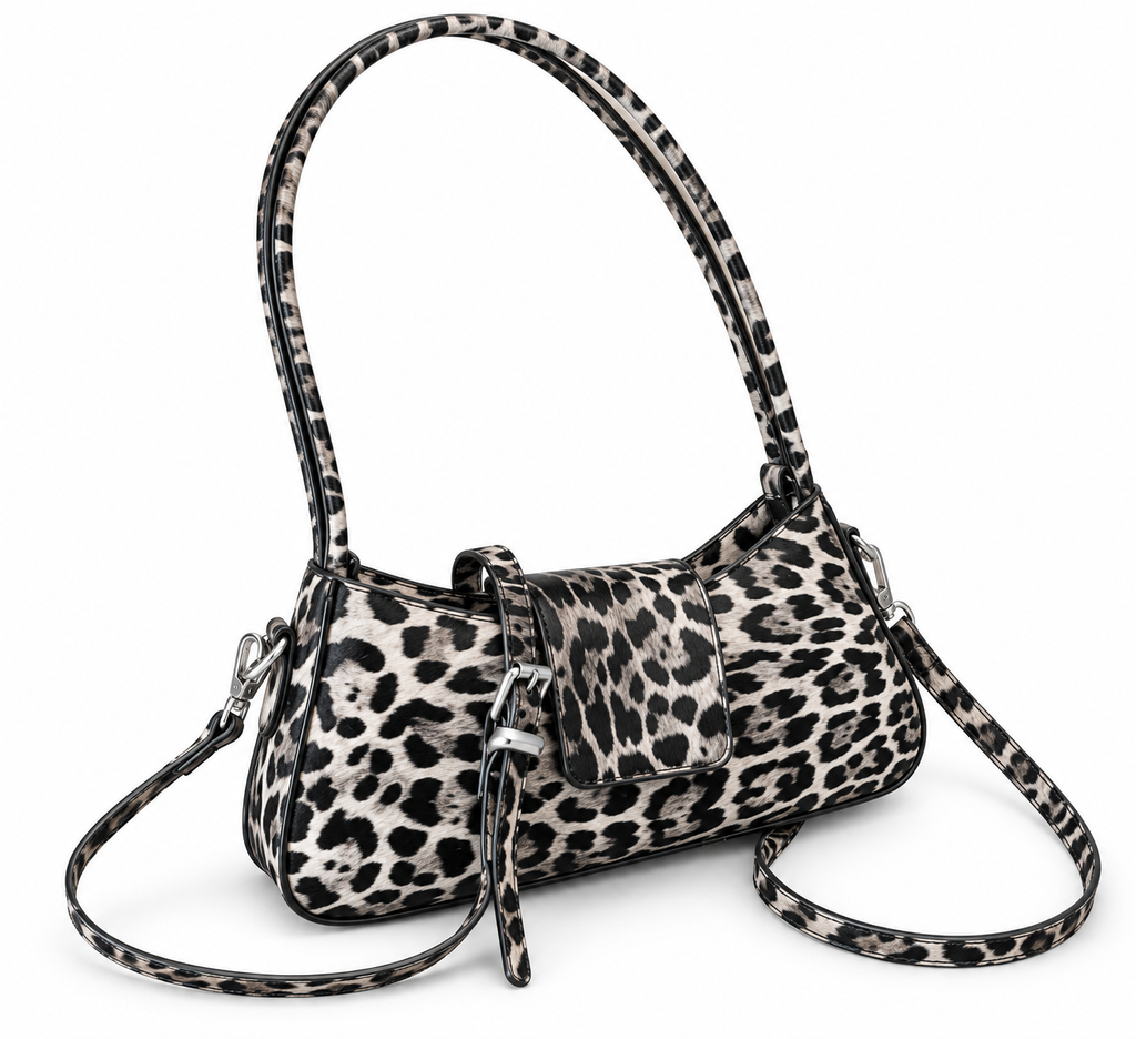 Parisian Chic Leopard Print Shoulder Bag