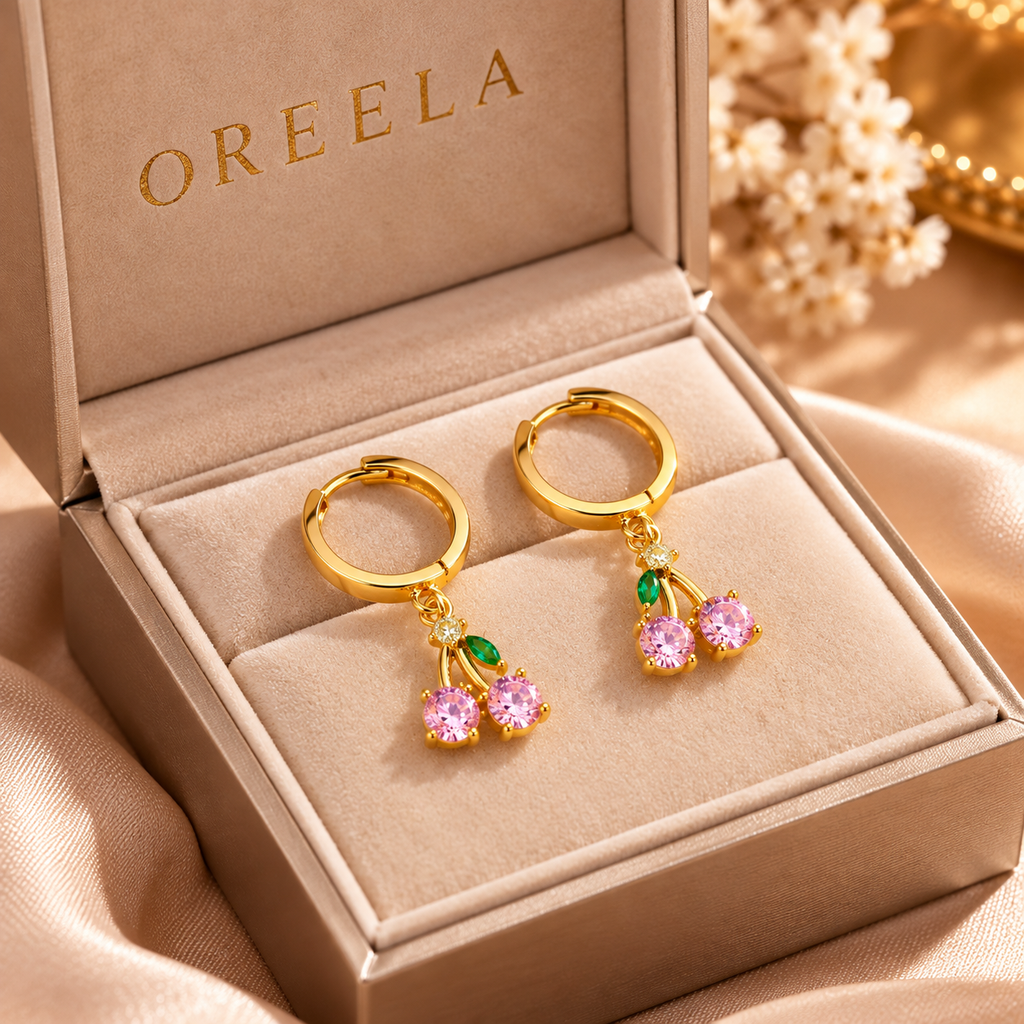 Pink Cherry Hoops
