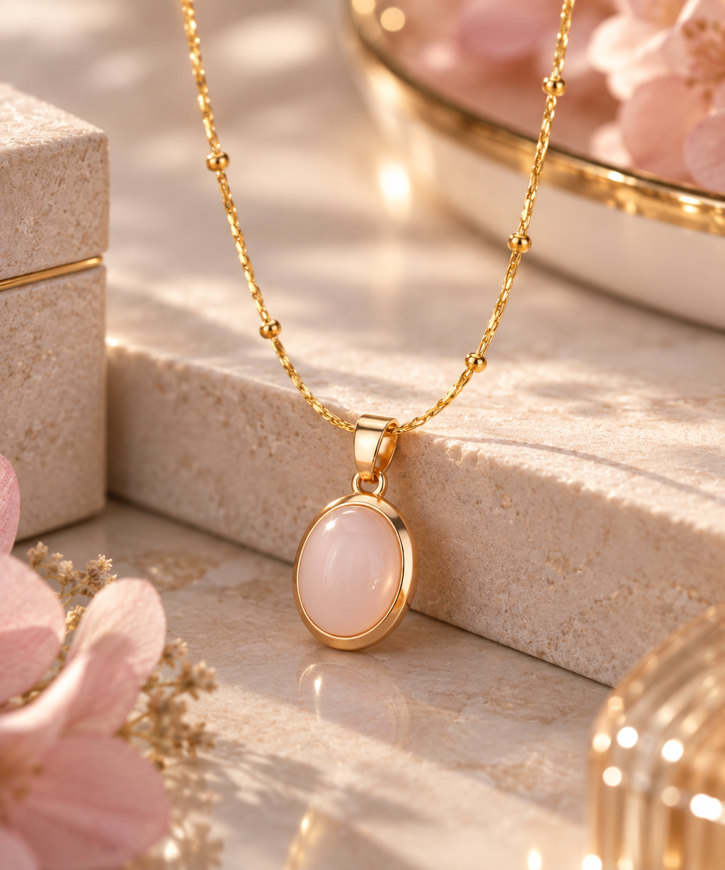 Pink Opal Stone Necklace