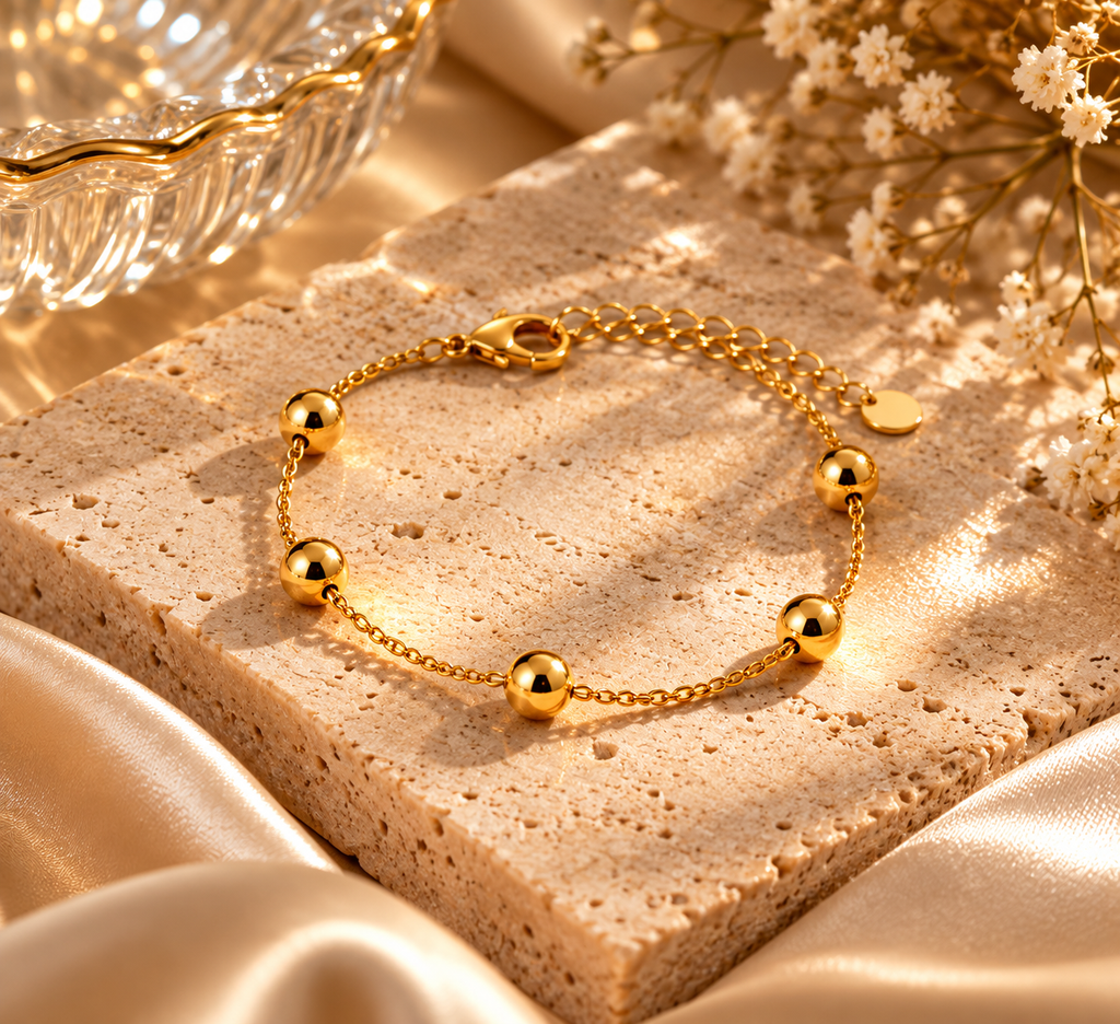 Golden Whisper Beaded Bracelet