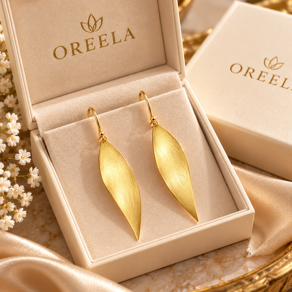 Lustre Leaf Earrings