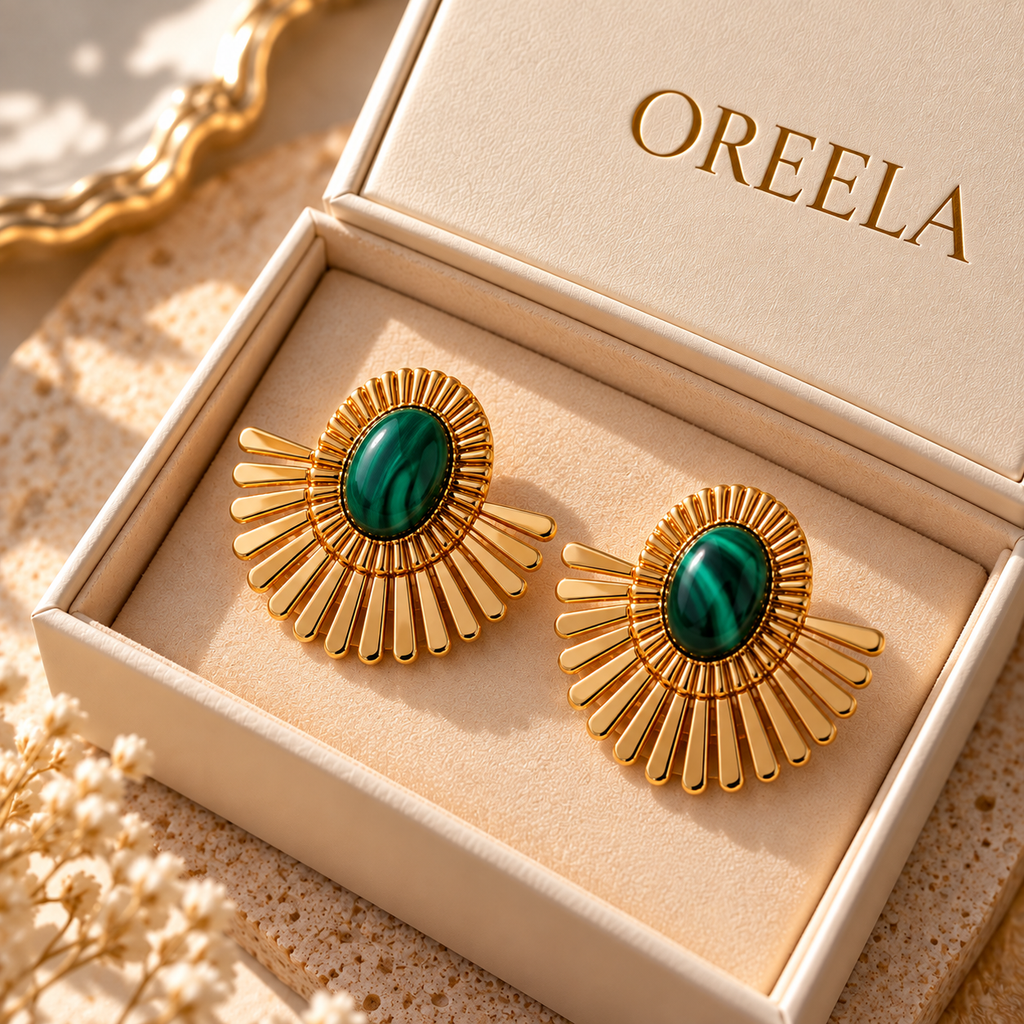 Mid Stone Sunflower Clip-on Earrings