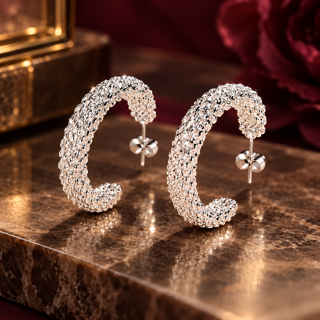 Radiance Silver Hoops