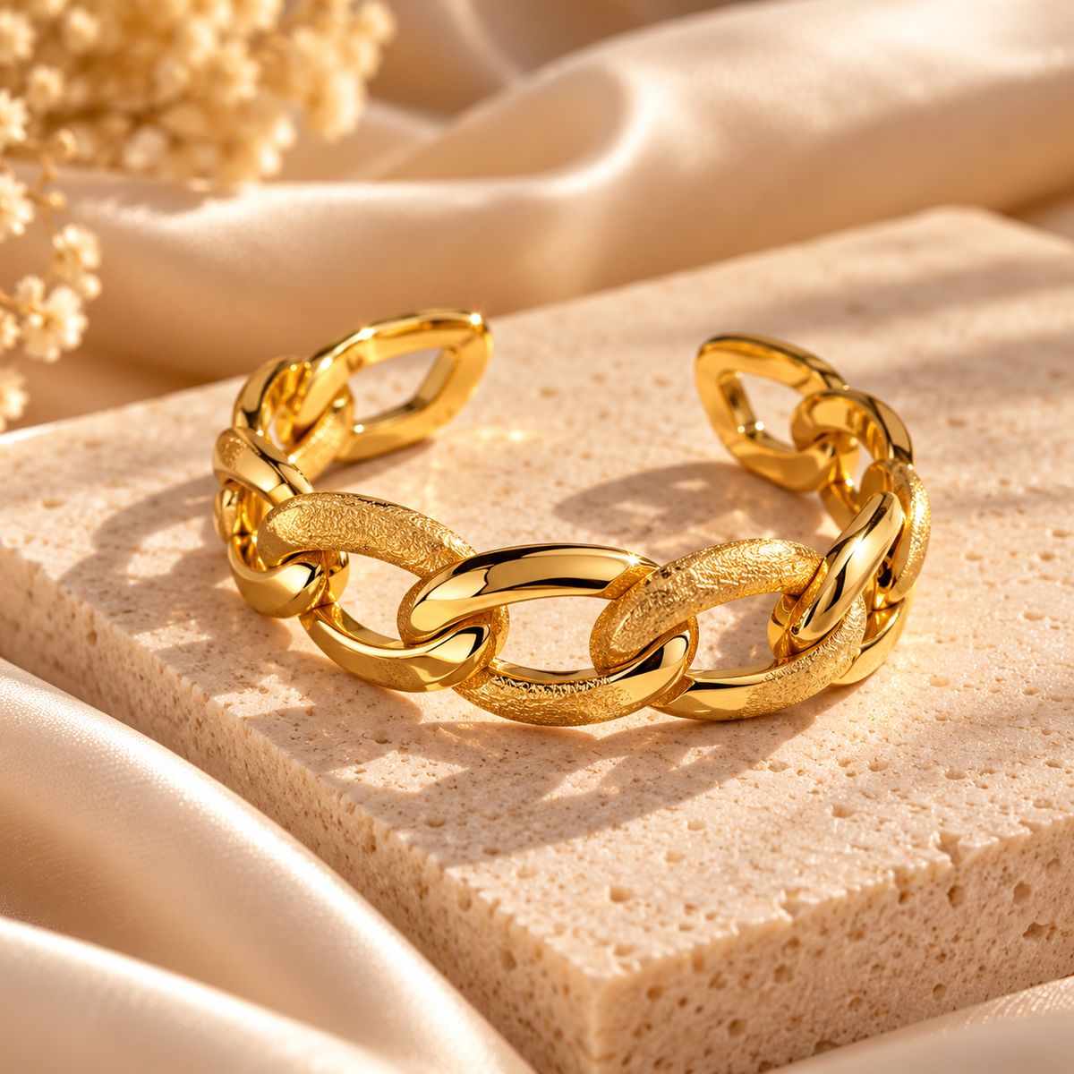Golden Chain Cuff Bracelet